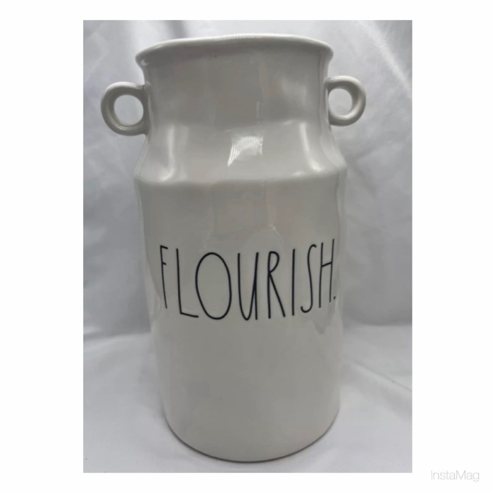 NEW Rae Dunn Flourish Milk Jug Vase Pitcher